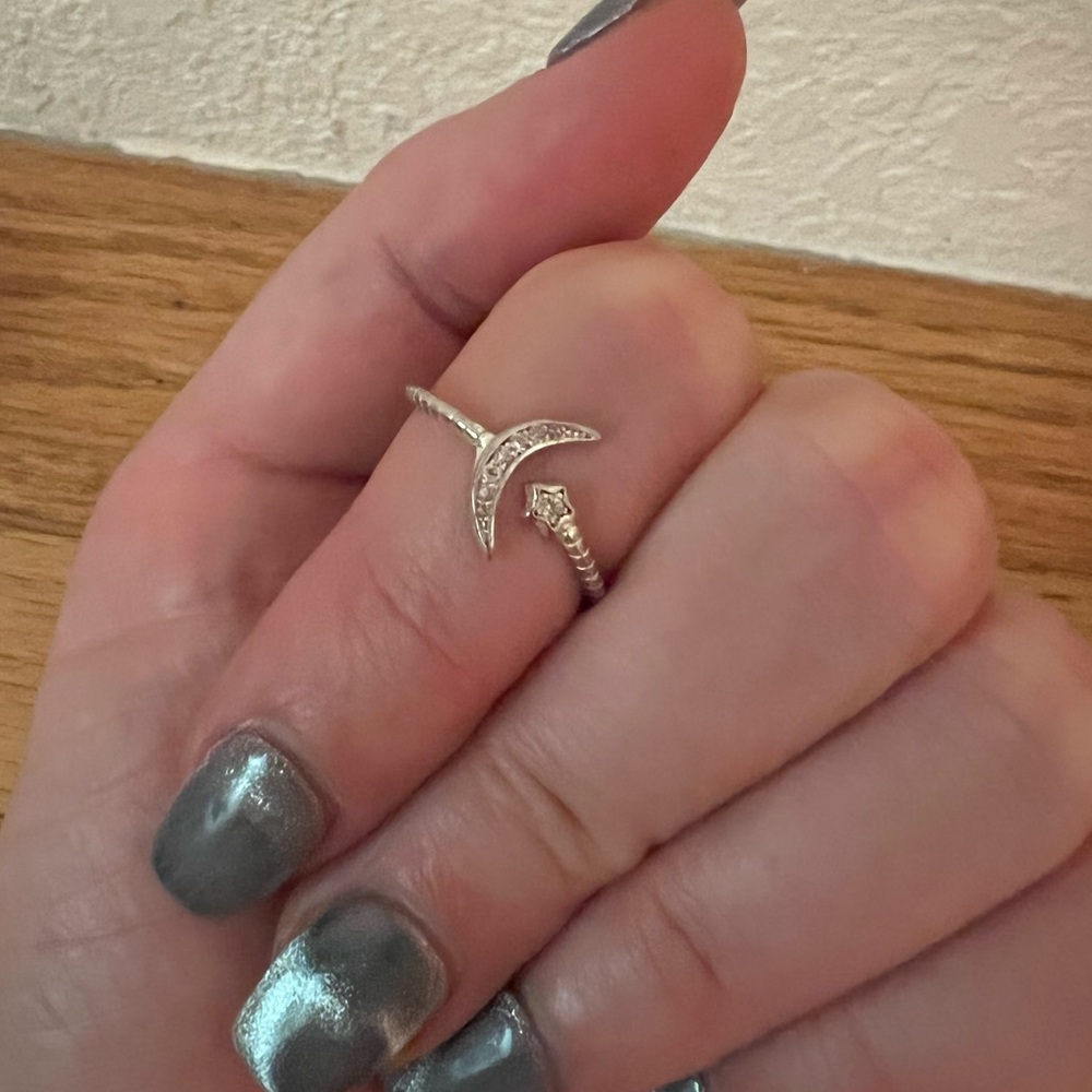 Moon and star ring